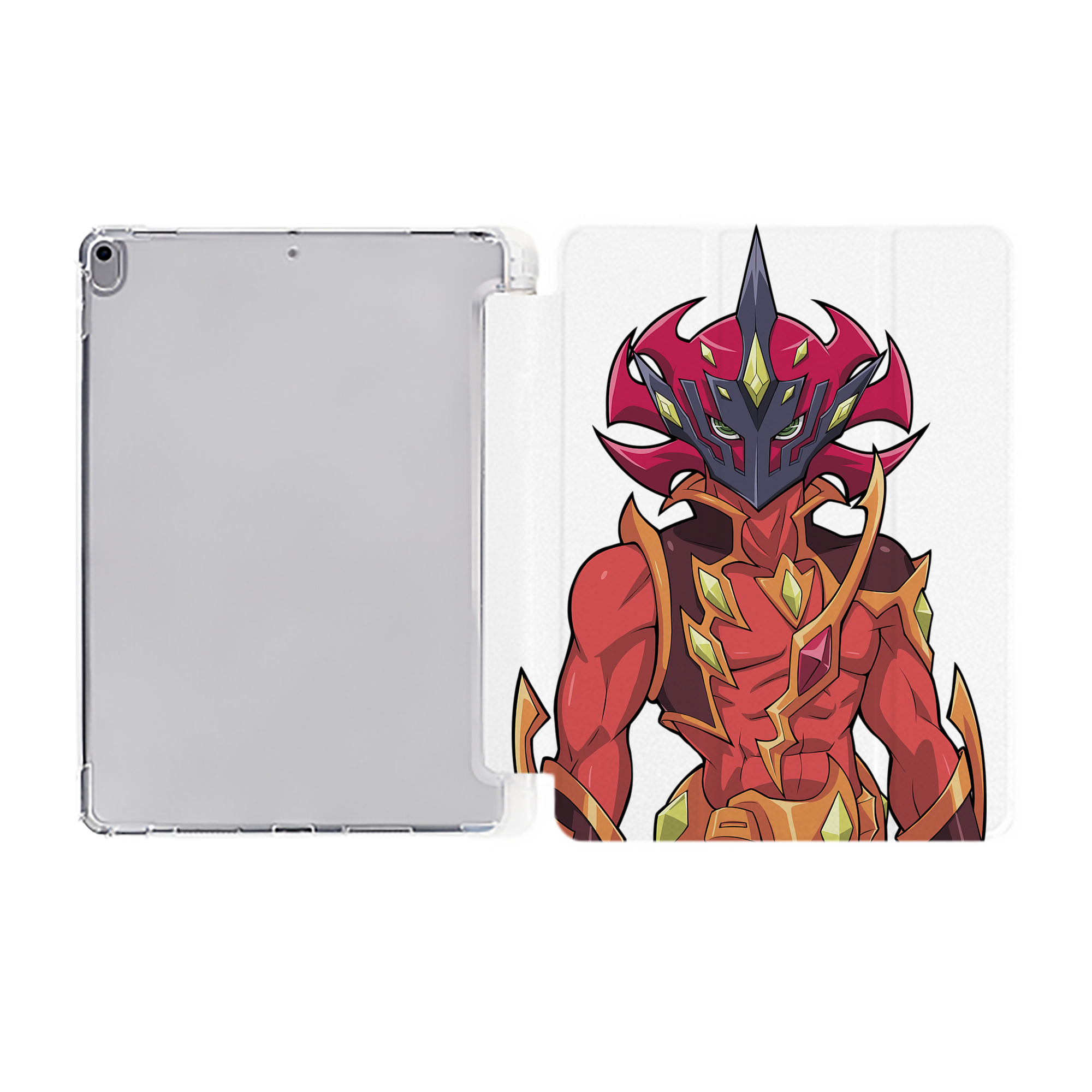 （画像用） 遊☆戯☆王 Yu-Gi-Oh! IPad ケース ペン収納付き 三つ折りスタンド PUレザー×シリコン 対応機種9.5/10.5/10.9インチ
